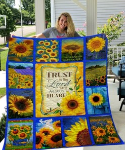 Sunflowers Trust In The Lord Quilt Blanket Bedding Set Perfect Gifts For Sunflower Lover