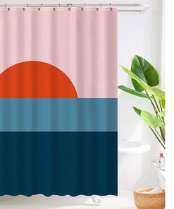 Sunrise At Sea Decor Shower Curtain, Waterproof And Washable Shower Curtain, Peaceful Sunrise Customized Sizes Bath Curtains