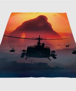 Sunset Kong Skull Island Sherpa Fleece Blanket Gifts for Family, for Couple
