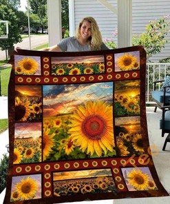 Sunset Sunflowers Quilt Blanket Bedding Set