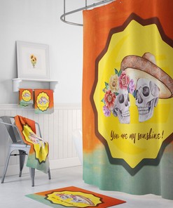 Sunshine Skulls Shower Curtain Optional Set, Accessories