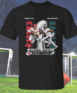 Super Bowl LVII T-Shirt Kansas City Chiefs Vs. Philadelphia Eagles Matchup Shirt