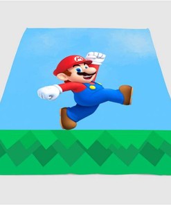 Super Mario 3d Sherpa Fleece Blanket Gifts for Family, for Couple