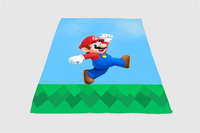 Super Mario 3d Sherpa Fleece Blanket Gifts for Family, for Couple