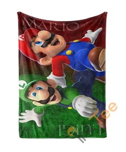 Super Mario Bros Sherpa Fleece Blanket Gifts for Family, for Couple
