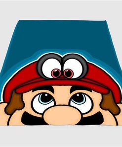 Super Mario Close Up Sherpa Fleece Blanket Gifts for Family, for Couple