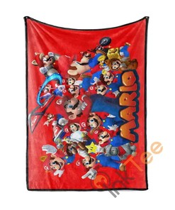 Super Mario Sherpa Fleece Blanket Gifts for Family, for Couple