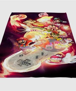 Super Nintendo Sherpa Fleece Blanket Gifts for Family, for Couple