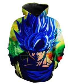 Super Saiyan Blue Goku Goku Face Dragon Ball Super Hoodie 3D