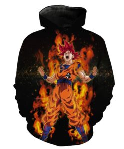 Super Saiyan God Goku Dragon Ball Super Hoodie 3D