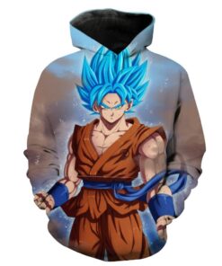 Super Saiyan Goku Blue Dragon Ball Super Anime Hoodie 3D