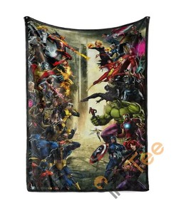 Superhero Sherpa Fleece Blanket Gifts for Family, for Couple