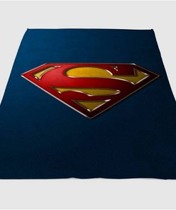 Superman Blue Sherpa Fleece Blanket Gifts for Family, for Couple