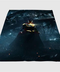Superman Glowing Sherpa Fleece Blanket Gifts for Family, for Couple