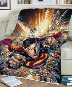 Superman Is Here! Dc Comics Christmas 69, Superman Gift For Fan Comfy Throw Blanket Gift