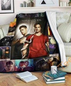 Supernatural Dean and Sam Fleece Express Sherpa Fleece Blanket Gifts for Family, for Couple