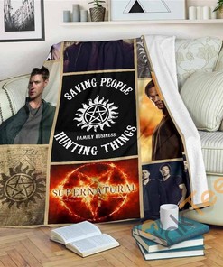Supernatural Mn05 Sherpa Fleece Blanket Gifts for Family, for Couple