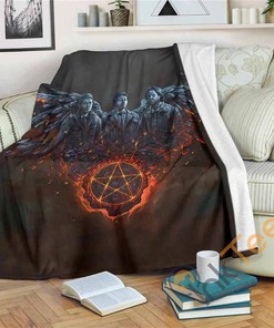 Supernatural Stone Wings Fleece Sherpa Fleece Blanket Gifts for Family, for Couple