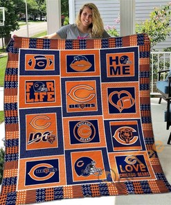 Support Your Team with Personalized Chicago Bears Quilt Blanket Bedding Set
