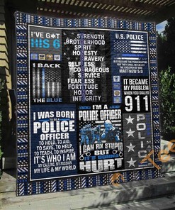 Support the Blue with I Back The Blue Quilt Blanket Bedding Set