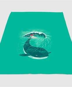 Surfing Ocean Sherpa Fleece Blanket Gifts for Family, for Couple