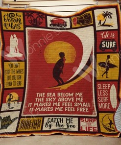 Surfing The Sea Below Me The Sky Above Me Quilt Blanket Bedding Set