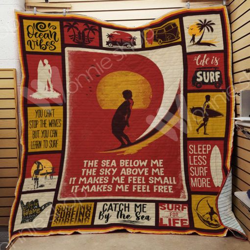 Surfing The Sea Below Me The Sky Above Me Quilt Blanket Bedding Set