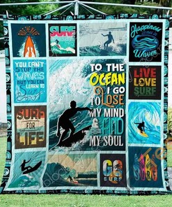 Surf's Up: Surfing Quilt Blanket Bedding Set with Pillowcases