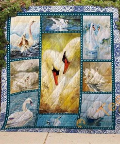 Swan Quilt Blanket Bedding Set