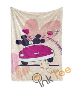 Sweet Heart Minnie And Mickey Mouse Limited Edition 4108 Sherpa Fleece Blanket Gifts for Family, for Couple