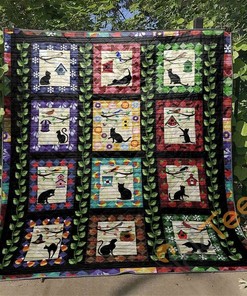 Sweet Moments Cat Quilt Blanket Bedding Set