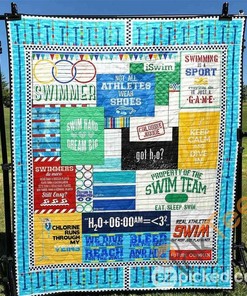 Swim Hard Dream Big Quilt Blanket Bedding Set
