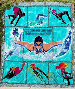 Swim With Your Heart Quilt Blanket Bedding Set
