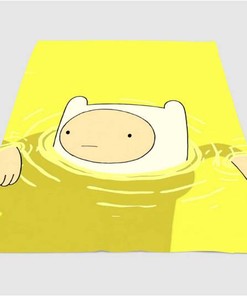 Swimming Adventure Time Finn Sherpa Fleece Blanket Gifts for Family, for Couple