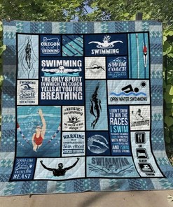 Swimming Coach Open Water Swimming Quilt Blanket Bedding Set Perfect Gifts For Swimming Lover