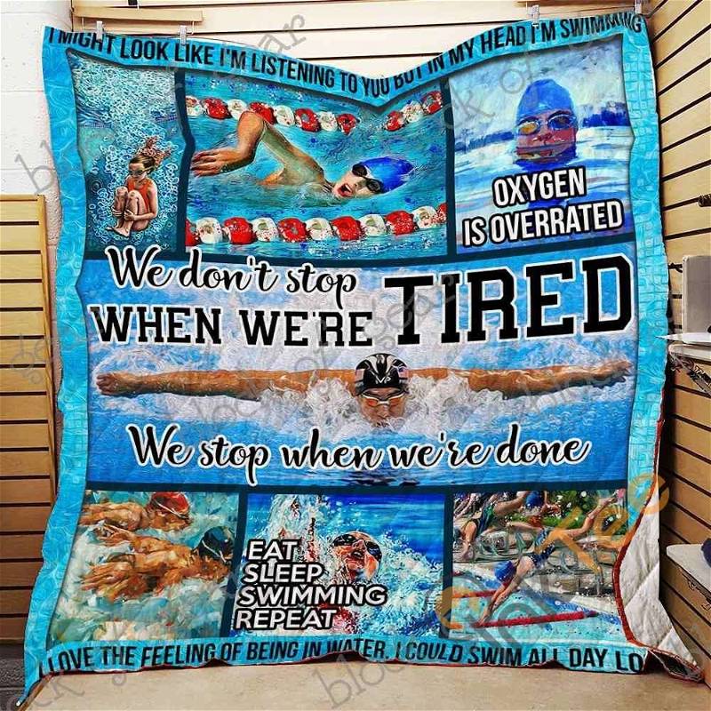 Swimming Is My Therapy Quilt Blanket Bedding Set