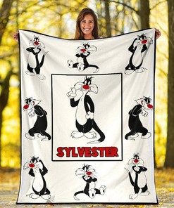 Sylvester Looney Tunes Cartoon Sherpa Fleece Blanket Gifts for Family, for Couple