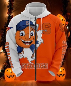 Syracuse Orange Hoodie 3D Zip Hoodie Mascot Long Sleeve Gift for Fan