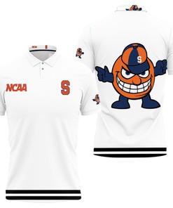 Syracuse Orange Ncaa Classic White With Mascot Logo 3D All Over Print Polo Shirt