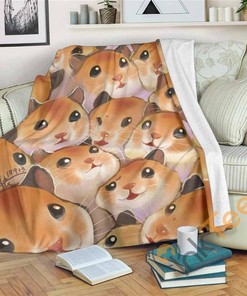 Syrian Golden Hamster Sherpa Fleece Blanket Gifts for Family, for Couple