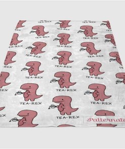T Rex Sherpa Fleece Blanket Gifts for Family, for Couple