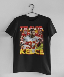 TRAVIS KELCE Kansas City Chiefs T Shirt Chiefs Kingdom Red Kingdom 90s Retro