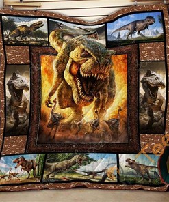 T-Rex Quilt Blanket Bedding Set With Pilliwcases Option