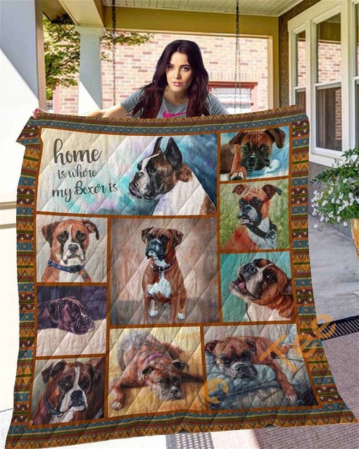 TTL Dog Boxer Personalized Quilt Blanket Bedding Set for Pet Lovers