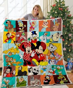 Ta- Disney All Characters Quilt Blanket Bedding Set