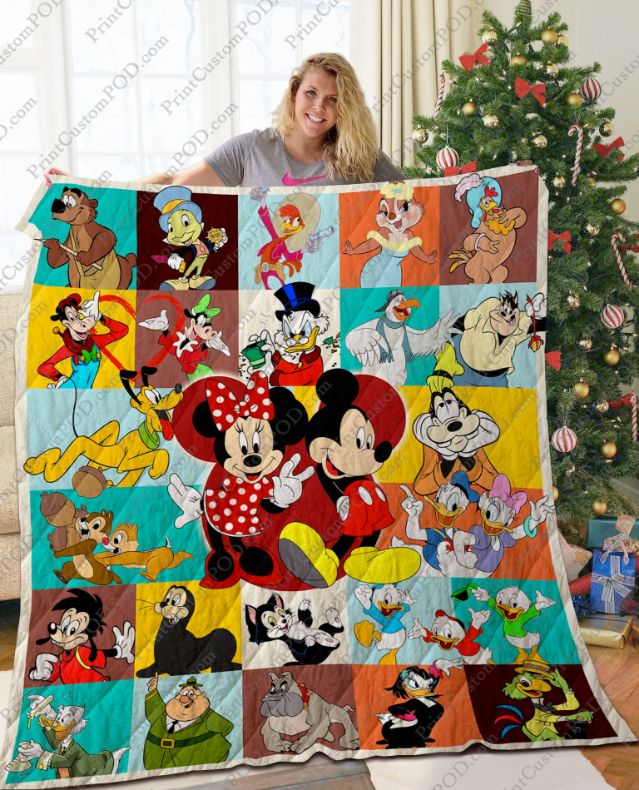 Ta- Disney All Characters Quilt Blanket Bedding Set