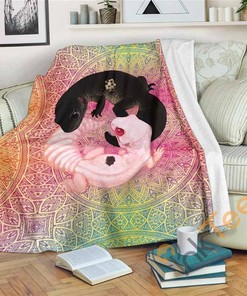 Tai Chi Yin Yang Leopard Gecko Sherpa Fleece Blanket Gifts for Family, for Couple