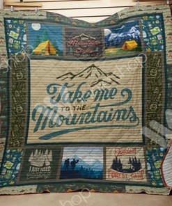 Take Me To The Mountains Camping Hiking Quilt Blanket Bedding Set