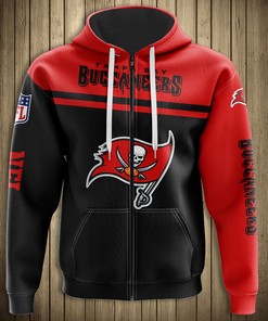 Tampa Bay Buccaneers 3D Skull Hoodie Pullover Zip Hoodie for Fans