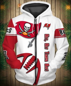 Tampa Bay Buccaneers Hoodie 3D Graphic Balls Zip Hoodie Pullover